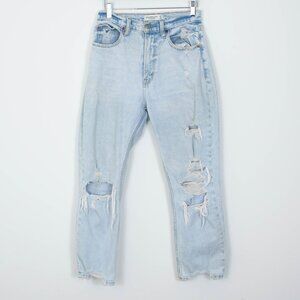 Abercrombie & Fitch The Ankle Straight Ultra‎ High Rise Curve Love Destroy Jeans